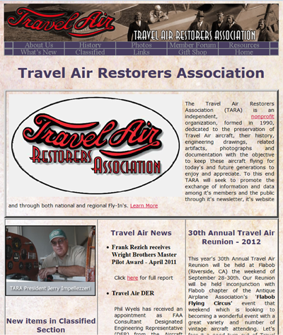 Screenshot Travel Air Restorers Association